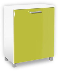 Kúpeľňová skrinka s košom na bielizeň K19 farba korpusu: Bielý, farba dvierok: Lemon lesk