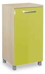 Kúpeľňová skrinka s košom na bielizeň K18 farba korpusu: Agát, farba dvierok: Lemon lesk