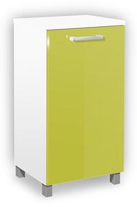 Kúpeľňová skrinka s košom na bielizeň K18 farba korpusu: Bielý, farba dvierok: Lemon lesk