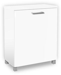 Kúpeľňová skrinka s košom na bielizeň K19 farba korpusu: Bielý, farba dvierok: Bielé lamino