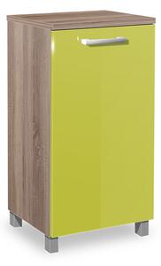 Kúpeľňová skrinka s košom na bielizeň K18 farba korpusu: Dub sonoma tmavý, farba dvierok: Lemon lesk