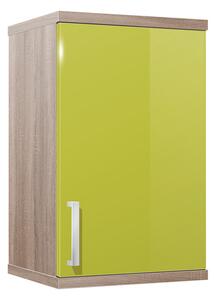 Kúpeľňová skrinka závesná K8 farba korpusu: Dub sonoma tmavý, farba dvierok: Lemon lesk