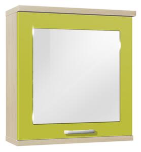 Kúpeľňová skrinka so zrkadlom K28 farba korpusu: Agát, farba dvierok: Lemon lesk