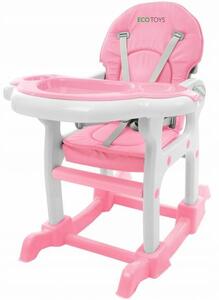 Bestent Detská jedálenská stolička 3v1 PINK Ecotoys