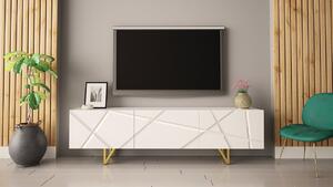Moderný TV stolík Radim, biela / biely lesk
