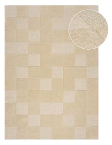 Béžový vlnený koberec 170x120 cm Checkerboard - Flair Rugs