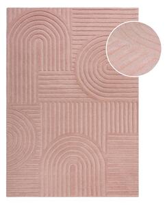 Ružový vlnený koberec Flair Rugs Zen Garden, 160 x 230 cm