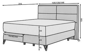 Luxusná posteľ s komfortným matracom Sardegna 180x200, sivá Nube
