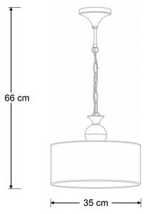 Brilagi - Závesný luster na reťazi SAPHIRE 1xE27/15W/230V krémový/zlatý/patina