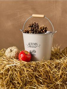 Sinsay - Kovové vedro s rukoväťou a nápisom „Autumn Harvest“ - béžová