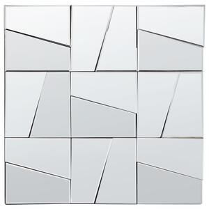 Nástenné zrkadlo strieborné sklo a MDF 80 x 80 cm štvorcové moderný štýl obývacia izba chodba