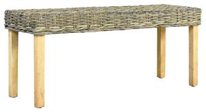 Lavička 110 cm prírodný kubu ratan a masívne mangovníkové drevo