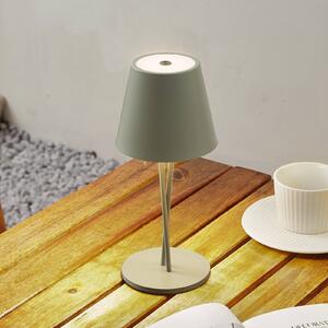 Lindby LED dobíjacia stolová lampa Janea CROSS, zelená, kov