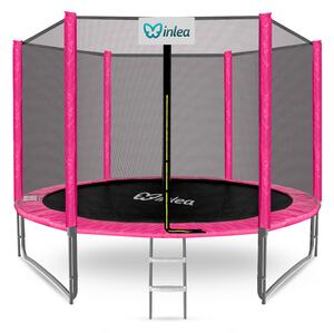 INLEA PREMIUM Jump Trampolína 305 cm s vonkajšou ochrannou sieťou - ružová