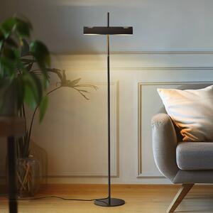 Stojacia lampa Lucande Nysira, sivá metalíza, dvojlampa, Čierna, Obývacia izba / jedáleň, kov, Moderný, Stojaca lampa