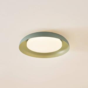 Lindby LED stropné svietidlo Florie, zelené, kov, Ø 40 cm, Zelená, Obývacia izba / jedáleň, Plast, Moderný, Závesné svietidlo