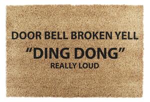 Rohožka z prírodného kokosového vlákna Artsy Doormats Yell Ding Dong, 40 x 60 cm