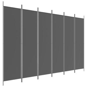 6-panelový paraván čierny 300x200 cm látkový