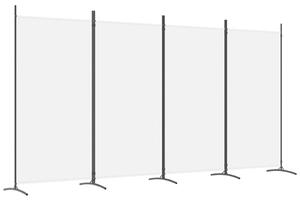 4-panelový paraván biely 346x180 cm látkový