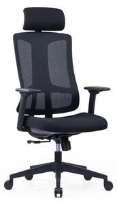 Kancelárska ergonomická stolička SLIDE — látka, sieť, viac farieb Čierna