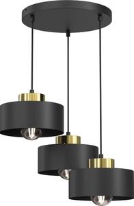 Luster na lanku MARTI 3xE27/15W/230V čierna/zlatá