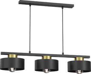 Luster na lanku MARTI 3xE27/15W/230V čierna/zlatá