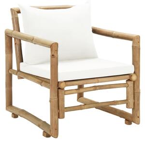 Záhradné stoličky 2 ks, podložky a vankúše, bambus
