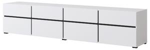 TV skrinka Cross 40 so zásuvkami 225 cm - biela / čierny