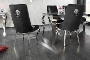 Dizajnová stolička Rococo Levia hlava čierna / chróm