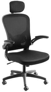 Tectake 405323 ergonomická kancelárska stolička arges s nastaviteľnou opierkou hlavy - čierna