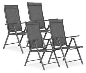 MULTI GARDEN Sada 4 ks záhradných skladacích stoličiek, sivé - MultiGarden