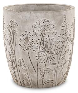 Kvetináč s lúčnymi kvietkami sivý 16 cm, 145457