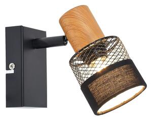 ITALUX SPL-90110-1 Coletta nástenné bodové svietidlo/spot 1xE14 čierna, drevo
