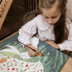 Maľovanie podľa čísiel pre deti zajac s čajníkom