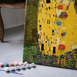 Maľovanie podľa čísiel inšpirácia G. Klimt - Bozk