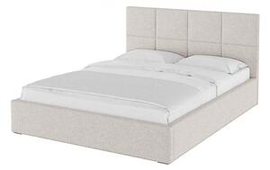 Béžová čalúnená dvojlôžková posteľ s úložným priestorom s roštom 160x200 cm Bufo Bed - MESONICA