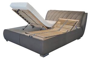 Čalúnená posteľ Grosseto 180x200, sivá, vrátane matraca