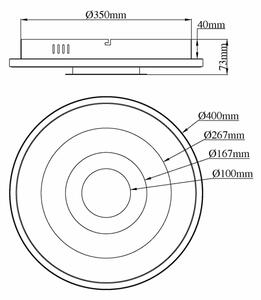Globo 67824-30G - LED stropné svietidlo MILES, 30 W / 230 V, 3000/4000/6000 K, priemer 40 cm