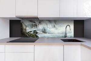 DIMEX | Dibond doska za kuchynskú linku | DBW-18060-190 Maľba vodopádu | 180 x 60 cm