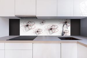 DIMEX | Dibond doska za kuchynskú linku | DBW-18060-098 Červeno-čierne okvetné lístky | 180 x 60 cm