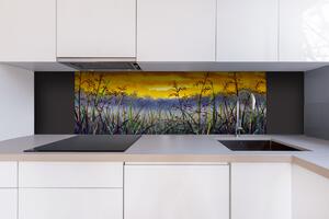 DIMEX | Dibond doska za kuchynskú linku | DBW-18060-210 Denimová maľba lúčnej trávy | 180 x 60 cm
