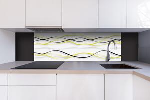 DIMEX | Dibond doska za kuchynskú linku | DBW-18060-100 Žlté vlny | 180 x 60 cm