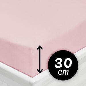 Jersey napínacie prestieradlo na vysoký matrac JR-032 Púdrovo ružová 80 x 200 - výška 30 cm