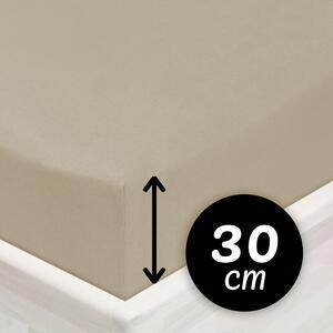 Jersey napínacie prestieradlo na vysoký matrac JR-027 Sivohnedé 80 x 200 - výška 30 cm