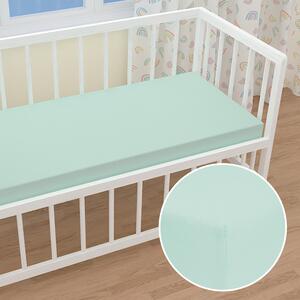 Detské jersey napínacie prestieradlo do postieľky JR-034 Mintové 60 x 120 x 10 cm - do postieľky