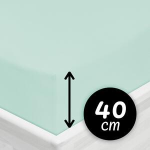 Jersey napínacie prestieradlo na extra vysoký matrac JR-034 Mintové 80 x 200 - výška 40 cm