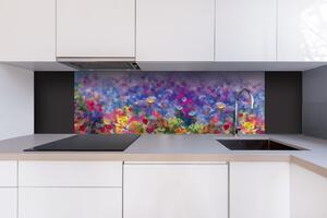 DIMEX | Dibond doska za kuchynskú linku | DBW-18060-217 Farebná kvetinová maľba | 180 x 60 cm