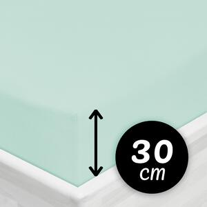 Jersey napínacie prestieradlo na vysoký matrac JR-034 Mintové 80 x 200 - výška 30 cm