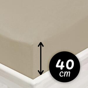 Jersey napínacie prestieradlo na extra vysoký matrac JR-027 Sivohnedé 80 x 200 - výška 40 cm