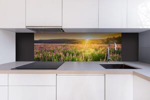 DIMEX | Dibond doska za kuchynskú linku | DBW-18060-145 Západ slnka na lúku | 180 x 60 cm
